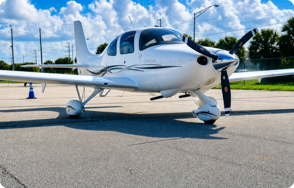 Florida Keys Flight Academy aircraft and coastal flying visual