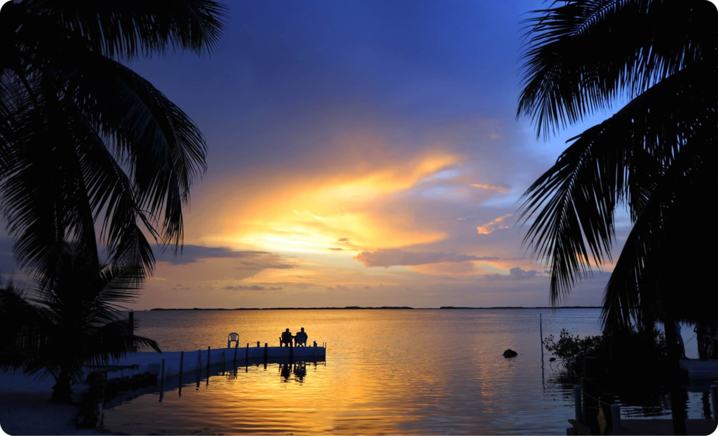 Offshore lighthouse rising from turquoise Florida Keys water